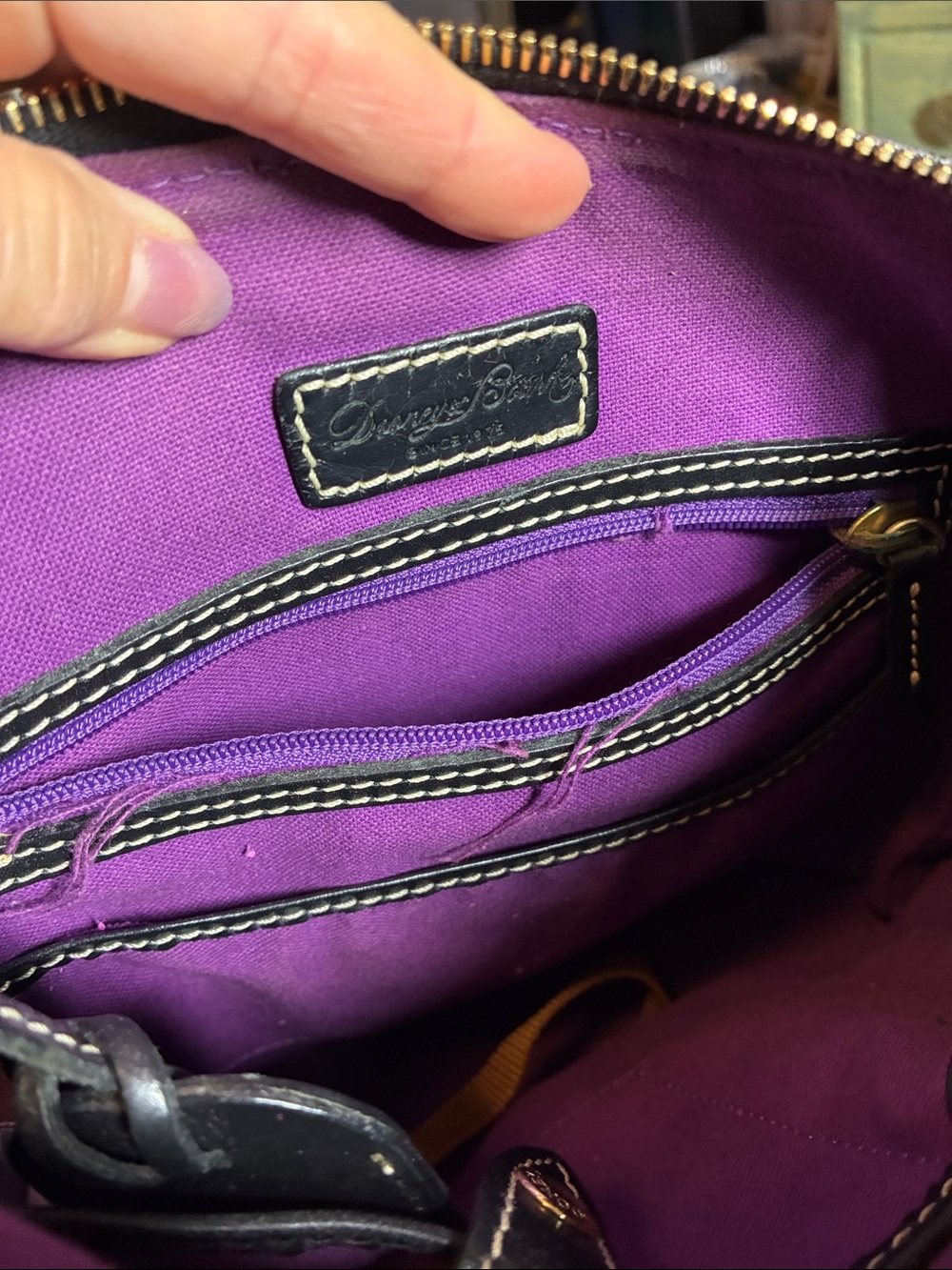 Dooney & Bourke Black Haunted Mansion Patterned Crossbody with Gold Hardware - Picture 4 of 8